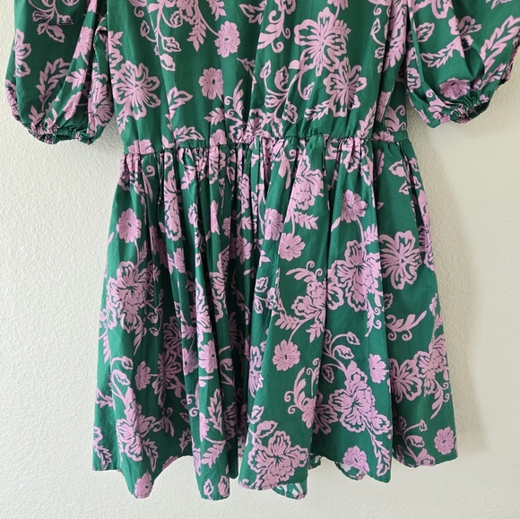 XiRENA Aurie 100% Cotton Puff Sleeve Mini Dress Pockets Size Medium New No Tag - Picture 9 of 16